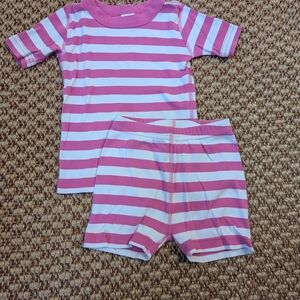 Hanna Andersson Pink and White Striped Pajama Set